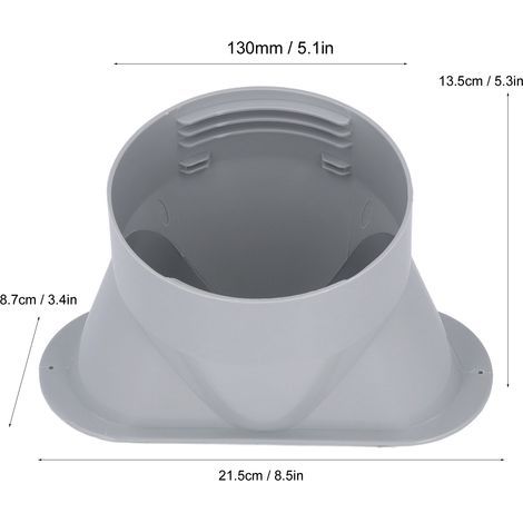 5-inch (130 mm) Portable Air Conditioner Exhaust Connector – Window Adapter with CW/CCW Thread in ABS (1/4)