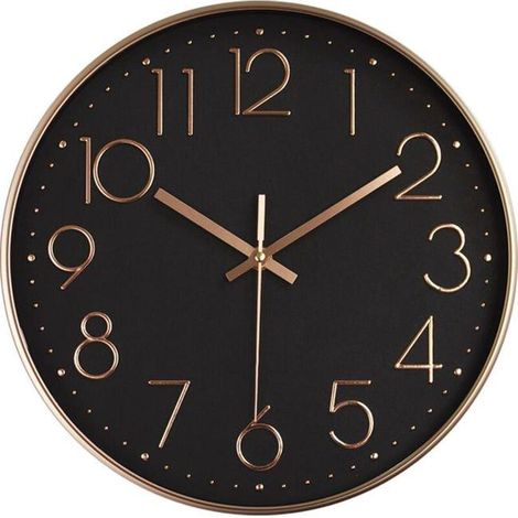 Horloge Murale Silencieuse Sans Tic-Tac, Ronde Facile À Lire Pour L'école De Bureau À Domicile (1/4)