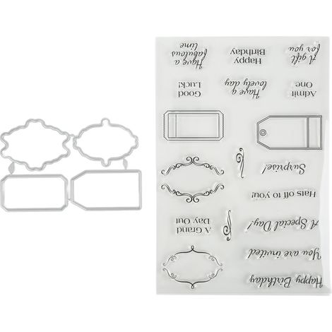 Tampons Transparents DIY pour Scrapbooking, Set de Moules en Caoutchouc Transparent avec Couteau (1/5)
