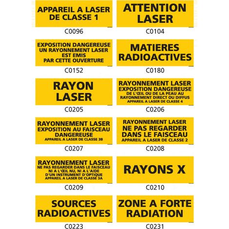 Panneau Signalisation produits dangereux risque ionisant - C0152 - 210 x 75 mm