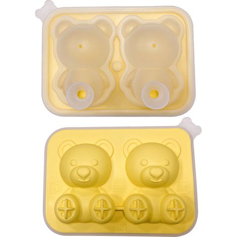 Silikon-Eiswürfelform Bär - Trendige Eiswürfelschale für Zuhause, Social Media geeignet für Sorbets, Eiscreme und Eiskugeln (Gelb, 1 Stück)-lsw (1/2)