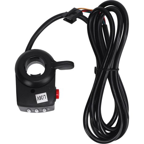 Accélérateur au Pouce pour Vélo électrique, Contrôle de Vitesse avec Affichage de la Batterie pour Guidon de 2,22 Cm, Connecteur SM Haute stabilité (1/5)