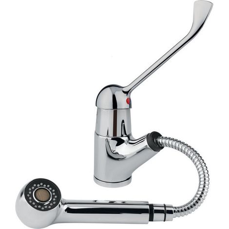 Miscelatore lavello cucina con doccetta estraibile e leva clinica Idral 02451  Cromo