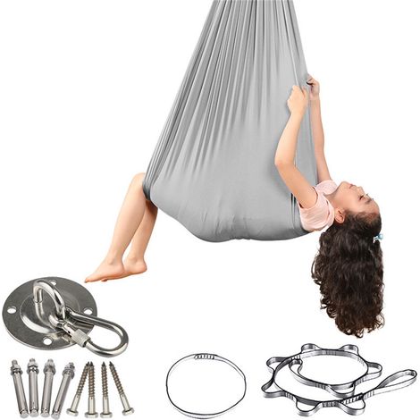 Ensemble hamac suspendu - Gris 280150 Ensemble complet (Plaque en acier inoxydable, 8 vis + verrou) (1/5)