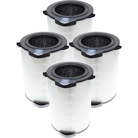 vhbw 4x filtro de aire compatible con AEG AX9, AX91-604DG, AX91-604GY  para AX9 600 CADR purificador - Filtro combi HEPA (H13) + carbón activo (1/4)