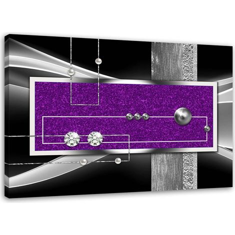 Tableau sur toile Abstrait Diamant Violet 60x40 (1/5)