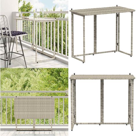 vidaXL Gartentisch Klappbar Hellgrau 90x51x75 cm Poly Rattan (1/5)