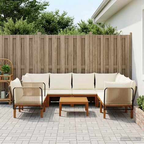 vidaXL 7 uds. Madera de Acacia Sólida y Cuerda Natural (1/5)