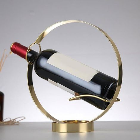 Casier À Vin - Métal - 24.5 x 9.5 x 26.5 cm - Design Sphérique Artistique - Résistant À La Rouille - 1 Pièce (1/5)