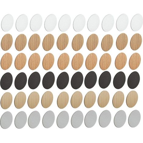 Cache vis autocollant adhésif 10x 18mm – Pour bois pin – Épaisseur 0,5mm – Capuchon universel pour fixation rapide (1/2)