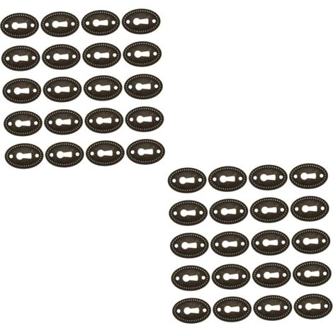 Uonlytech Lot de 40 cache-serrure ovales estampés, finition (1/5)