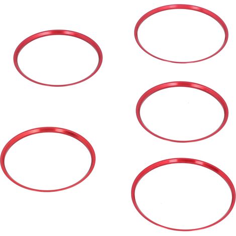 Lot de 5 anneaux de finition pour grilles d'aération de climatisation, compatibles avec Mercedes-Benz Classe CLA et GLA (2013-2018), rouge. (1/5)
