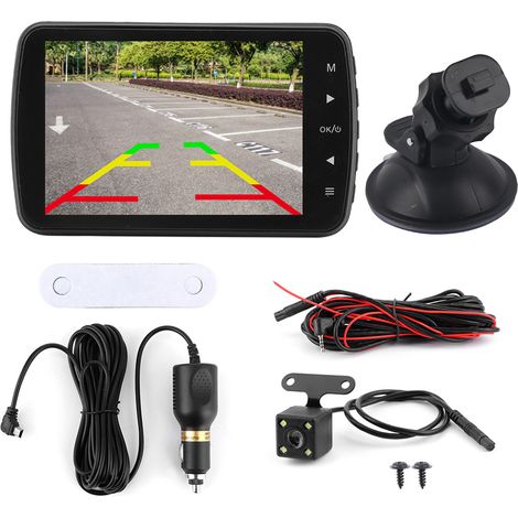3,5 pouces écran LCD 1080P caméra embarquée double objectif 170° grand angle vision nocturne claire enregistreur de conduite DVR pour voiture (1/5)