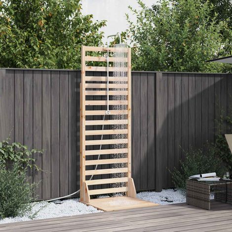 vidaXL Doccia da esterno 225 cm Legno massello di pino e acciaio (1/5)