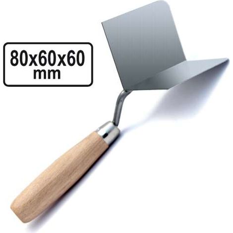 Außeneck-Spachtel 80x60x60 mm Edelstahl, Holzgriff (1/5)