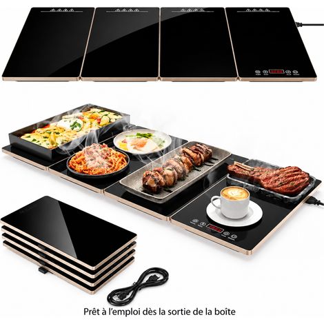 Chauffe-plat électrique modulaire plaque chauffante de table alliage d'aluminium assemblage à 3 modules 110-220V 3 kg – Livraison gratuite (1/5)