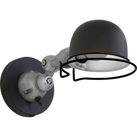 Applique murale LED noire – Abat-jour en métal 10,5 cm – Bras flexible orientable – Compatible E14 jusqu'à 40W – Mexlite (1/5)