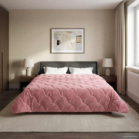 Ganzjahresbettdecke Gepolstert Rosa 200 x 240 cm