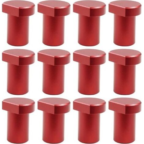 12 Pièces Serrage de Table à Bois, Butées d'Établi pour Trou de Chien de 20mm, en Alliage d'Aluminium, Bench Dogs pour le Travail du Bois T-Track (1/5)