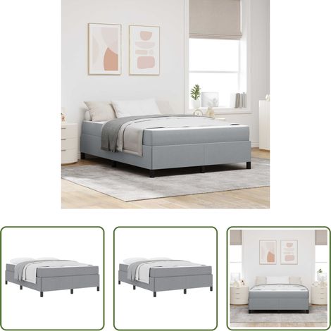Matratze - Boxspringbett Hellgrau 140 x 200 cm Stoff (1/5)