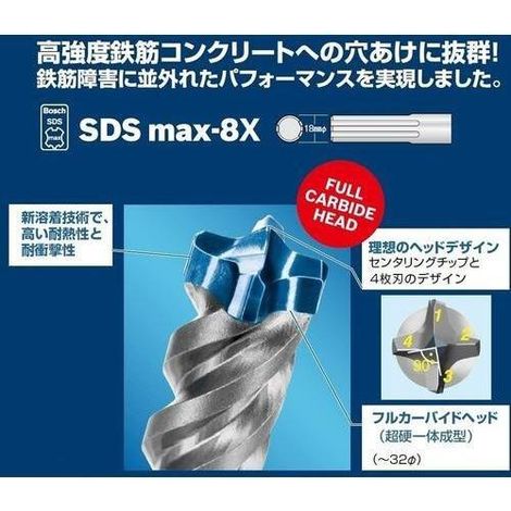 Foret SDS max Bosch 8X métal 19 mm 520 mm