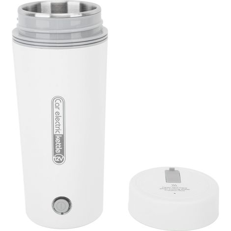 Bouilloire électrique à chauffe rapide, contrôle intelligent, protection contre la surchauffe, capacité de 350 ml, tasse isotherme portable idéale pour la voiture et les voyages, blanche, 24 V, 140 W (1/5)