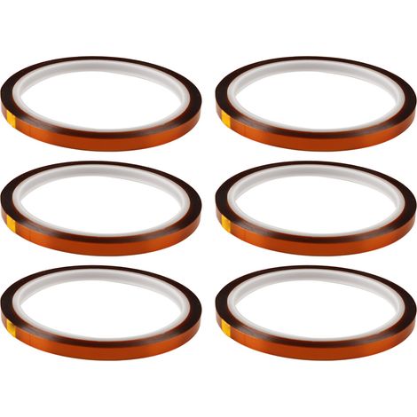 Ruban thermique haute température 6 pièces marron 0,6 cm large 33 m long pour sublimation, résistant à 260°C (1/5)