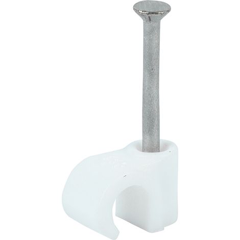 TIMCO Round Cable Clips White - To fit 6.0mm