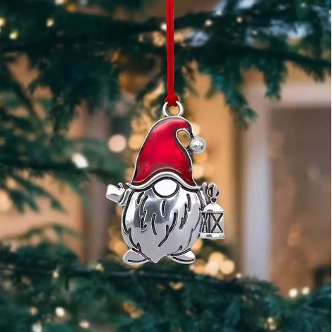 Gnome - Ornament Noël En Alliage - Décoration Arbre Intérieur Extérieur - 6,3 x 4,5 cm - Unité (1/5)
