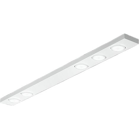 Button - Plafonnier Led 5Xgx53 Max 15W, Rectangulaire 120X10 Cm, Métal Peint, Ip20 - Perenz - Blanc (1/3)