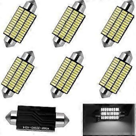 Ampoule LED 41 mm, 6 LED C1,5 W 39 SMD 300 lumens, puce automobile 4014, 12 V, 6000 K, sans erreur Canbus, pour éclairage intérieur de voiture (plafonnier, liseuse, coffre), prise secteur. (1/5)