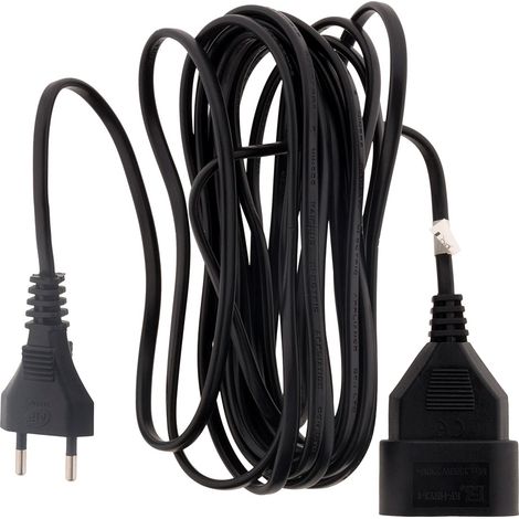 Zenitech – Rallonge électrique 2m – Câble HO3VVH2F 2x0,75mm² – Intensité 6A – Puissance 1380W – Protection enfants intégrée