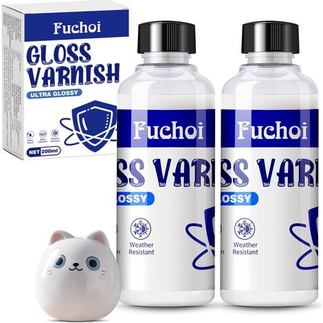Vernis Argile Autodurcissante 200ml, Brillant Pour Poterie Marine Céramique Imperméable, Anti-Rayures, Brillant Miroir. Pour Poterie, Céramique, Bois, Plâtre. Compatible Acrylique, Sèche Vite (1/5)