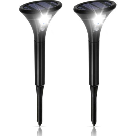 Sysled – Pack de 2 lampes LED solaires avec détecteur de mouvement – Éclairage 130 lumens – Angle de diffusion 120° – Résistance IP65