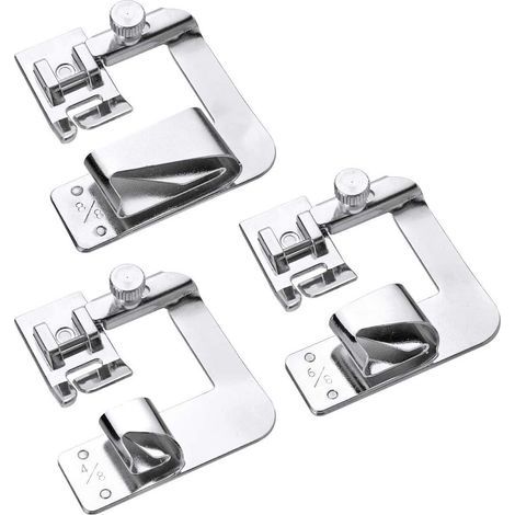 Rolled Hem Feet, 13mm 19mm 25mm, Steel, For Low Shank Sewing Machines (1/5)