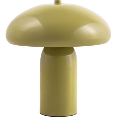 Lámpara de mesa moderna con pantalla de hierro una luz 22 cm forma de seta verde claro Sanya