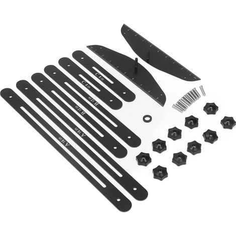 Gabarit de mesure pour marches d'escalier, outil de traçage d'étagères, jauge 11-60 pouces, pour contremarches, étagères et cloisons sèches, noir. (1/5)