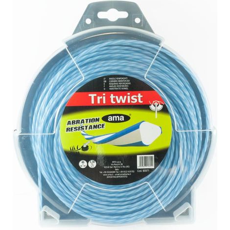 Fil de débroussailleuse - Fil nylon de coupe - Monofil section triangulaire ø 3.3mm x 52 mètres "Tri Twist"