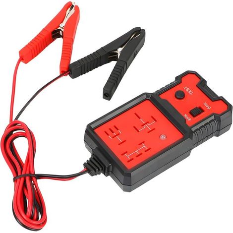 Testeur de Relais Électronique Automobile 12V, Outil Test Testeur Relais pour Batterie, Auto Relais Outil de Diagnostic, Voiture Batterie Checker avec Clips, Résistant Chaleur Portable (1/5)