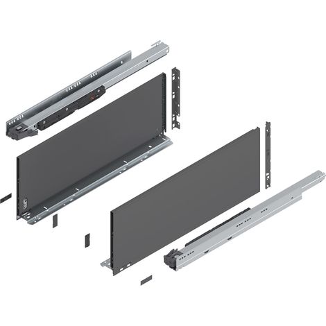 Blum Legrabox pure H F Schubladenschienen Set  1 Paar, 70kg 650mm  Tip On Vollauszug, oriongrau
