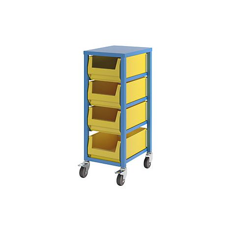 Carro para hacer lotes  azul luminoso RAL 5012  altura 1050 mm