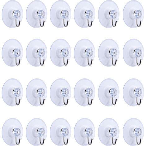 24 Saugnapf-Wandhaken für Bad und Küche (45 mm)