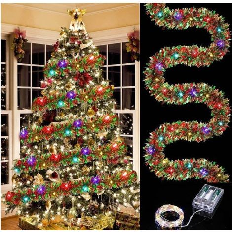 5 m lange Weihnachtsgirlande, bunte, glitzernde Metallic-Lametta-Girlande für den Weihnachtsbaum (1/5)