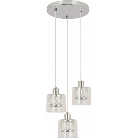 Suspension Reality Elmo chrome 3 globes verre E14 Ø25 (1/3)