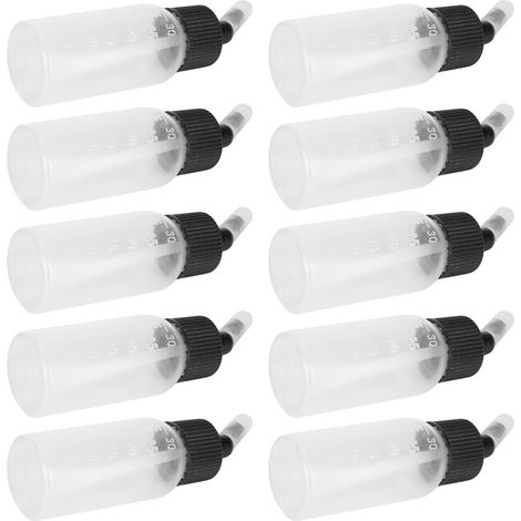 Lot de 10 flacons de 30 ml pour aérographe, contenants de pigments résistants à la corrosion pour pistolets à peinture à double action à siphon (1/5)