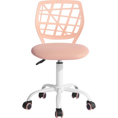 FurnitureR Chaise de bureau colorée, siège pivotant ergonomique réglable en hauteur pour ordinateur, chaise de bureau avec 5 roues pour le bureau à domicile, siège de travail, Candy rose clair (1/5)