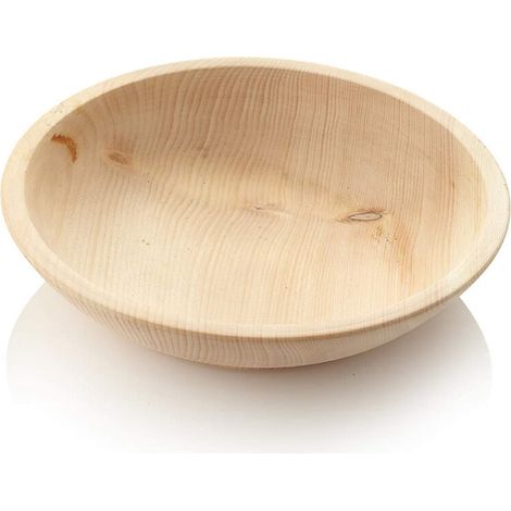 Bol en pin naturel tourné - Diamètre : 25 cm - 100 % bois de pin des Alpes (1/2)