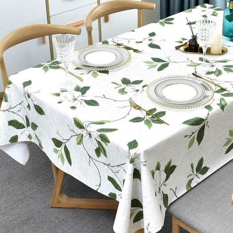 Bardusch-Nappe de Table PVC Plastique Lavable à l'eau. Protecteur de Table rectangulaire imperméable pour Cuisine, Pique Nique, extérieur, intérieur (137 x 180 cm, Feuille Verte) (1/5)