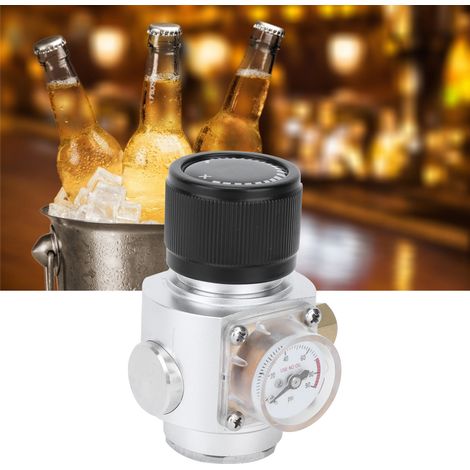 Régulateur de CO2 0-90 PSI, vanne de réduction de pression en acier inoxydable 3/8 po pour eau gazeuse, idéal pour le brassage amateur (1/5)
