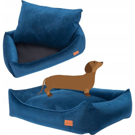 Divano letto per cani di piccola taglia o cuccioli 70x55x18 cm Ukory BLU NAVY (1/5)